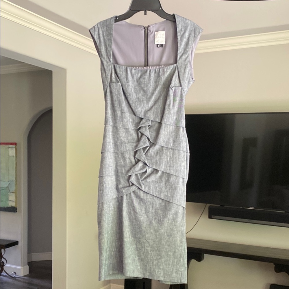 Nicole Miller Gray Cap Sleeve Dress